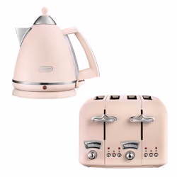 Delonghi Argento 1.7L Kettle & 4 Slice Toaster Set, Pink