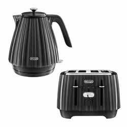 Delonghi Ballerina 1.7L Kettle & 4 Slice Toaster Set, Black