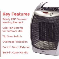 Igenix IG9030 Portable Ceramic Electric Fan Heater with 2 Heat Settings and Cool Fan Setting - Additional view 6