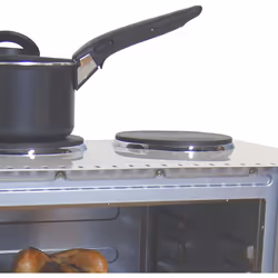 Igenix IG7145 Mini Oven with Electric Double Hotplate Hob, Ideal for Roasting, 45 Litre, White