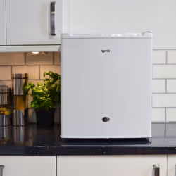 Igenix IG3711 Table Top Fridge with 47 Litre Capacity, 4 Litre Ice Box, 1 Shelf, Reversible and Lockable Door, White