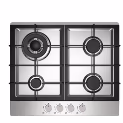 Statesman GH60WH 4 Burner Gas Hob Cooktop, Front Panel Control, 60cm, White