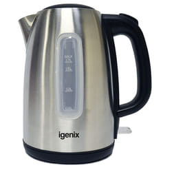 Igenix, Stainless Steel IG7731 Cordless Electric Jug Kettle, Rapid Boil, 1.7 Litre