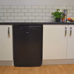Igenix IG255B Freestanding Under Counter Larder Fridge with 2 Adjustable Glass Shelves, Black, A+ Energy Rating