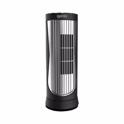 Igenix DF0022 Digital Mini Tower Fan, Quiet Operation, Ideal for Desktops and Bedrooms, Black, 12 Inch