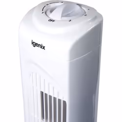 Igenix DF0029 Oscillating Tower Fan, 29 Inch, 3 Speed Settings with Auto Shut Off, White