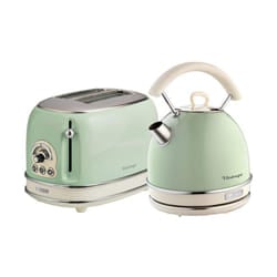 Ariete ARPK11 Retro Style Dome Kettle and 2 Slice Toaster Set, Vintage Design - Green