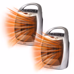 Igenix IG9030 Portable Ceramic Electric Fan Heater with 2 Heat Settings and Cool Fan Setting, 2 Pack