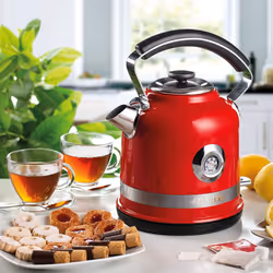 Ariete ARPK30 Moderna Cordless Kettle and 2 Slice Toaster Set, Stainless Steel Body - Red