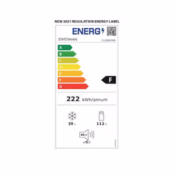 Statesman F1230APWE - White Freestanding 80/20 Fridge Freezer - F energy