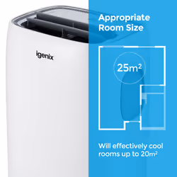 Igenix IG9922 4-in-1 Portable Air Conditioner, Cooling, Fan, Dehumidifier