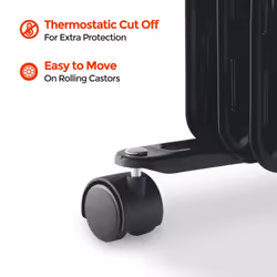 Igenix IG2621BL Digital Oil Filled Radiator, 2kW/2000W, Overheat Protection, Black - Additional view 4
