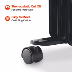 Igenix IG2626BL Digital Oil Filled Radiator, 2.5kW/2500W, Overheat Protection, Black - Additional view 4