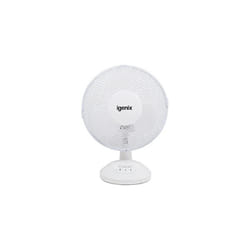 Igenix DF9010 Portable 2-Speed Fan with Tilt Action/Quiet Operation and Mesh Safety Grill, 9-Inch, 30 W, White (Pack of 3)
