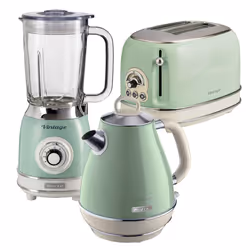 Ariete ARPK23 Retro Style Jug Kettle, Toaster & Jug Blender Set, Vintage Design, Green