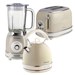 Ariete ARPK25 Retro Style Dome Kettle, Toaster & Jug Blender Set, Vintage Design, Cream