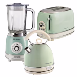 Ariete ARPK26 Retro Style Dome Kettle, Toaster & Jug Blender Set, Vintage Design, Green