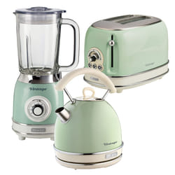 Ariete ARPK26 Retro Style Dome Kettle, Toaster & Jug Blender Set, Vintage Design, Green