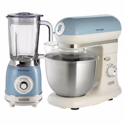 Ariete ARPK38 Retro Style Jug Blender and Stand Mixer Set, Vintage Design Blue