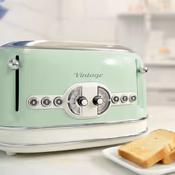 Ariete ARPK40 Retro Style Dome Kettle and 4 Slice Toaster Set, Vintage Style, Green