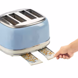 Ariete ARPK41 Retro Style Dome Kettle and 4 Slice Toaster Set, Vintage Style, Blue