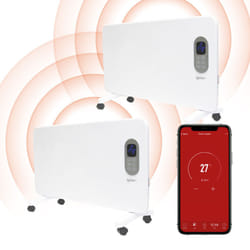Igenix IG9515WIFI Smart Electric Panel Heater with Amazon Alexa, Freestanding with Castors or Wall Mountable Heater, 2 Pack