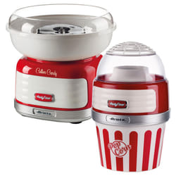Ariete  Retro Style Candy Floss Maker and Popcorn Maker Set, Red