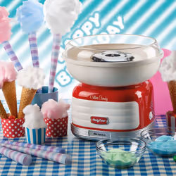 Ariete Retro Style Candy Floss, Popcorn Maker and Waffle Maker Set, Red