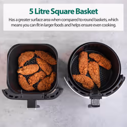 Statesman SKAF05015BK Digital Air Fryer 5 Litre, 8 Pre Set Cooking Programmes, Black