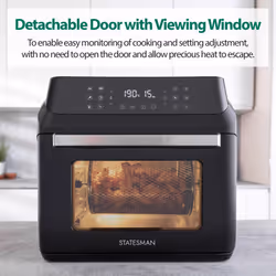 Statesman SKAO15017BK Digital 13-In-1 Air Fryer 15 Litre, 13 Pre Set Cooking Programmes, Black