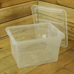96 Litre 75cm x 38cm x 41cm Stacking Plastic Storage Tub / Tidy Box with Lid
