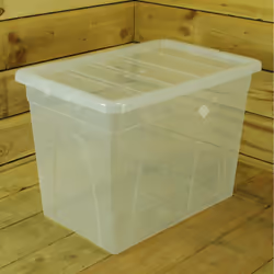 64 Litre 56cm x 38cm x 41cm Stacking Plastic Storage Tub / Tidy Box with Lid
