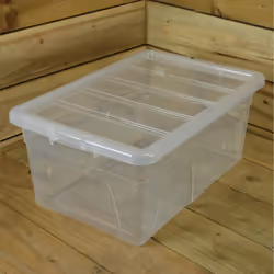 38 Litre 56cm x 38cm x 25cm Stacking Plastic Storage Tub / Tidy Box with Lid