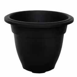 20cm Plastic Bell Planter Round Flower Plant Pot Black Garden Patio Basket