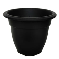 20cm Plastic Bell Planter Round Flower Plant Pot Black Garden Patio Basket