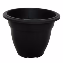 30cm Plastic Bell Planter Round Flower Plant Pot Black Garden Patio Basket