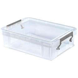 Small Craft Storage Boxes Clear Stackable With Clip Lid Storage Containers 2.3L