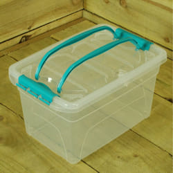7 Litre 31cm x 20.5cm x 17cm Plastic Storage Tub / Tidy Box with Lid & Carry Handles