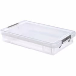 Whitefurze Allstore Container with Silver Clamp, Plastic, Natural, 12 Litre