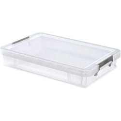 Whitefurze Allstore Container with Silver Clamp, Plastic, Natural, 12 Litre