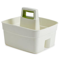 Whitefurze Kitchen Caddy with Leaf Green Insert, Cream, 13.39 x 10.55 x 6.69 cm