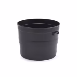 Round Plastic Planter Black Pot Container Blacksmith Barrel Handles Garden