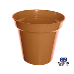 ) Terracotta Colour Plastic Plant Flower Pots or Saucers - Various sizes 3" to 15" - 7" Pot (Pack of 1