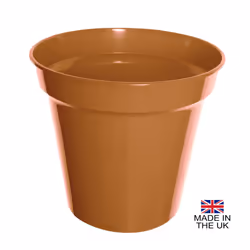) Terracotta Colour Plastic Plant Flower Pots or Saucers - Various sizes 3" to 15" - 8" Pot (Pack of 1