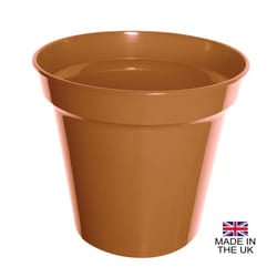 ) Terracotta Colour Plastic Plant Flower Pots or Saucers - Various sizes 3" to 15" - 8" Pot (Pack of 1