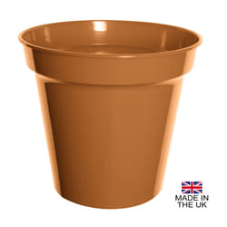 ) Terracotta Colour Plastic Plant Flower Pots or Saucers - Various sizes 3" to 15" - 10" Pot (Pack of 1