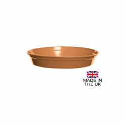 ) Terracotta Colour Plastic Plant Flower Pots or Saucers - Various sizes 3" to 15" - 7"-8" Saucer (Pk of 1