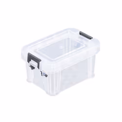 Set Of 12 0.2L Mini Clip Top Stackable Storage Boxes Organiser