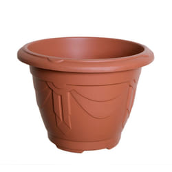 24cm Round Venetian Planter Plastic Terracotta Flower Patio Garden Outdoor Pot
