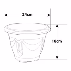 24cm Round Venetian Planter Plastic Terracotta Flower Patio Garden Outdoor Pot